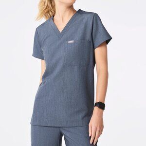NWT Figs Catarina One-Pocket Top - Heather Denim,  Scrub - Size XXS